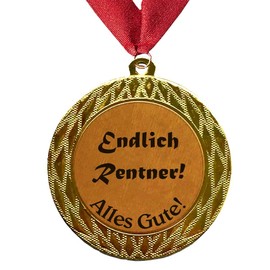 Larius Group Medal Order Finally Retirees or Your Desired Text Gift for Retirees, Metal Gold