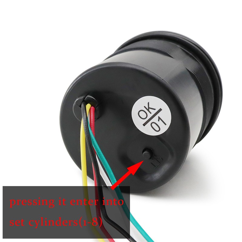 Tachometer Tach Gauge with Black Holder Cup for Auto Car