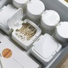 Mini Cosmetic and Cotton Swab Storage Organizer with Lid Square Case 5ea