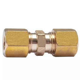 Unbranded 3/8  UNION COMPRESSION FITTINGS BRASS COUPLING 3/8" x 3/8"