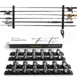 OJYDOIIIY Wall Mount Fishing Rod Holders,Horizontal/Ceiling Fishing Pole Storage Rack for Garage 2 Packs