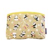 Maeda Dyeing Japanese Fabric Biyori Bottom Pouch, Temari Panda, Beige,