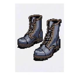 Azeeda 'Pixel-Art mit Stahlkappenstiefeln' Temporäres Tattoo - Hautfreundlicher & Ungiftiger Abziehbild · Wasserfest (TO00069977)