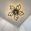 haodengshi 25" Black Geometric Ceiling Fan with Lights and Remote