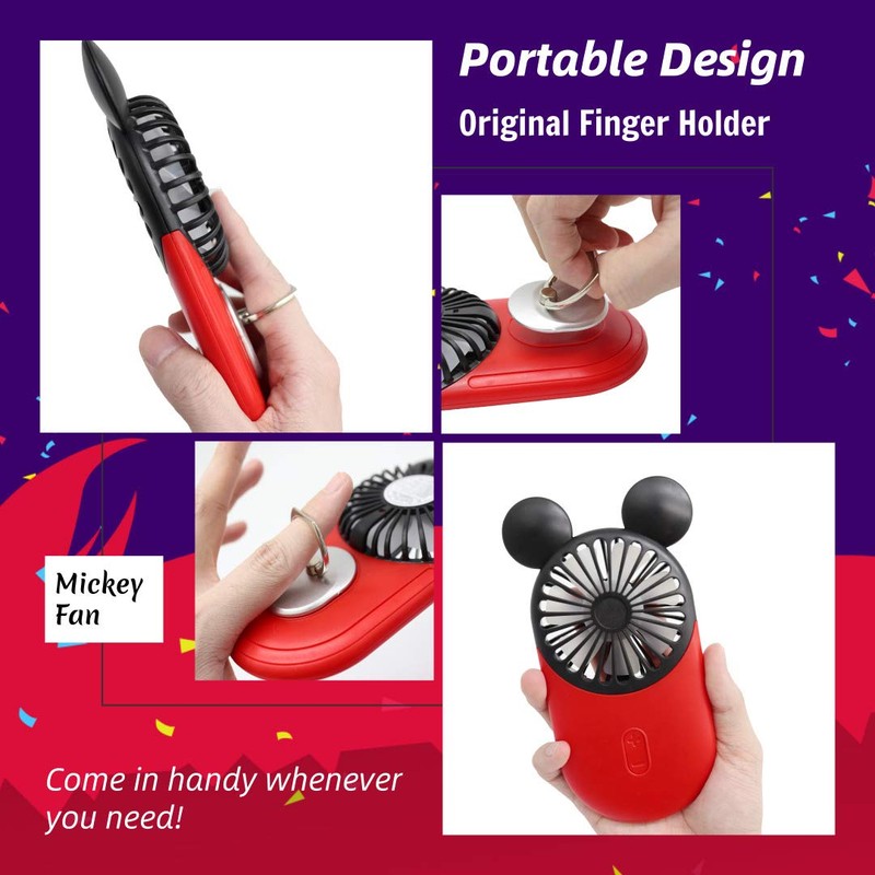 DecoLife Cute Handheld Mini USB Fan, Rechargeable Portable Fan, 3