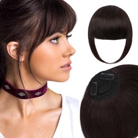 Bangs Hair Extensions - French Bangs Clip On Hairpieces With Temples for Women - Natural Wigs for Daily Wear