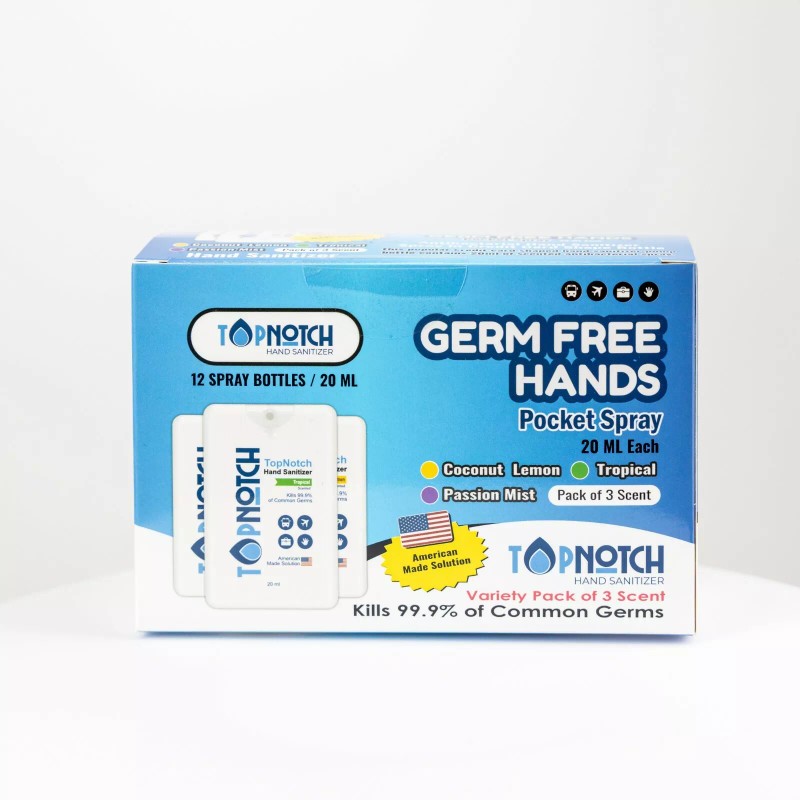 TopNotch Hand Solution (12 Pack) Variety Pack Pocket Spray 20ml