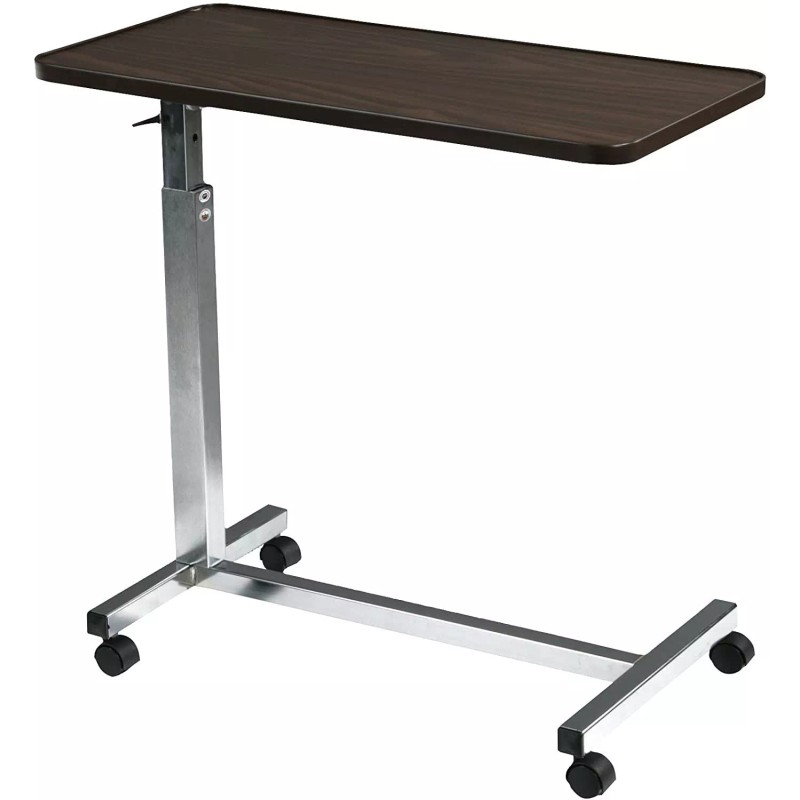 Drive Medical 13003 Non Tilt Top Overbed Table with Wheels,