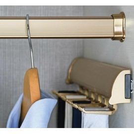 TAG Hardware Premium Wardrobe Closet Rod Concave Shape with End Supports and Protective Cap (36 INCH LONG)