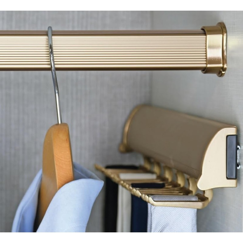 TAG Hardware Premium Wardrobe Closet Rod Concave Shape with End