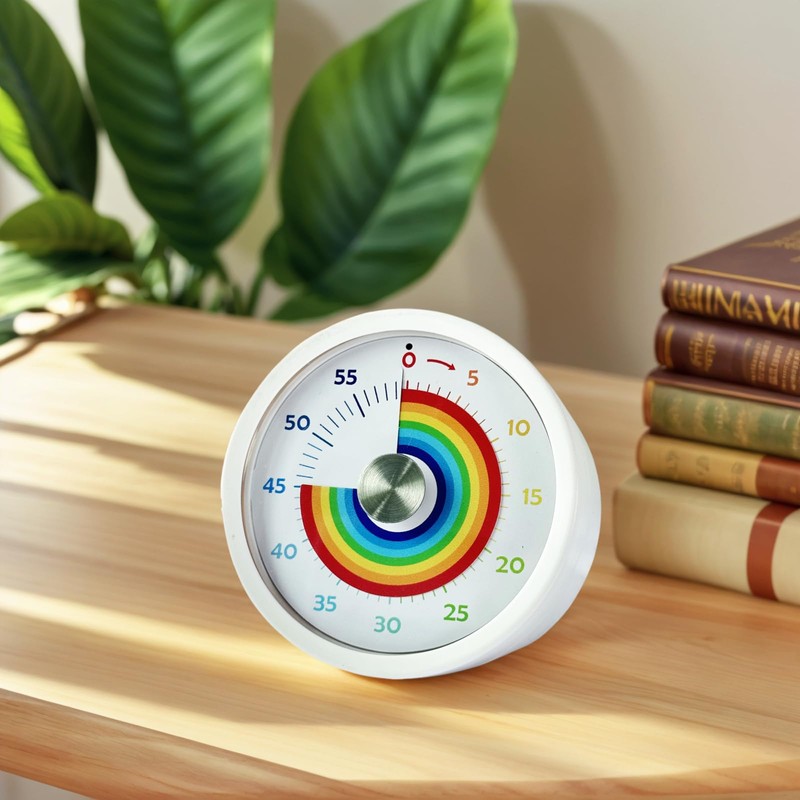 Keduzer Visual Timer, Kitchen Timer Rainbow Disk 60 Minute Countdown