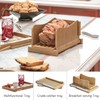 Bamboo Bread Slicer with Serrated Knife, Adjustable Bread Slicer Guide