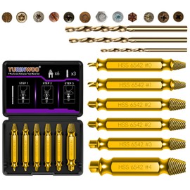 9PCS Gold Titanium-Plated Screw Extractor Set, Hardness is 80 HRC, Model HSS 6542, Screw Grab Screw Removal Tool, Longer Lasting, General bit Set Double Ended for Damaged Broken Stripped Screws