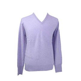 Shephe Men's V Neck Cashmere Sweater Light Purple XX-Large