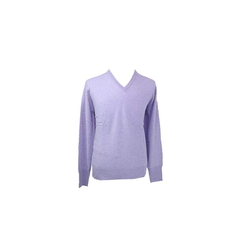 Shephe Men's V Neck Cashmere Sweater Light Purple XX-Large