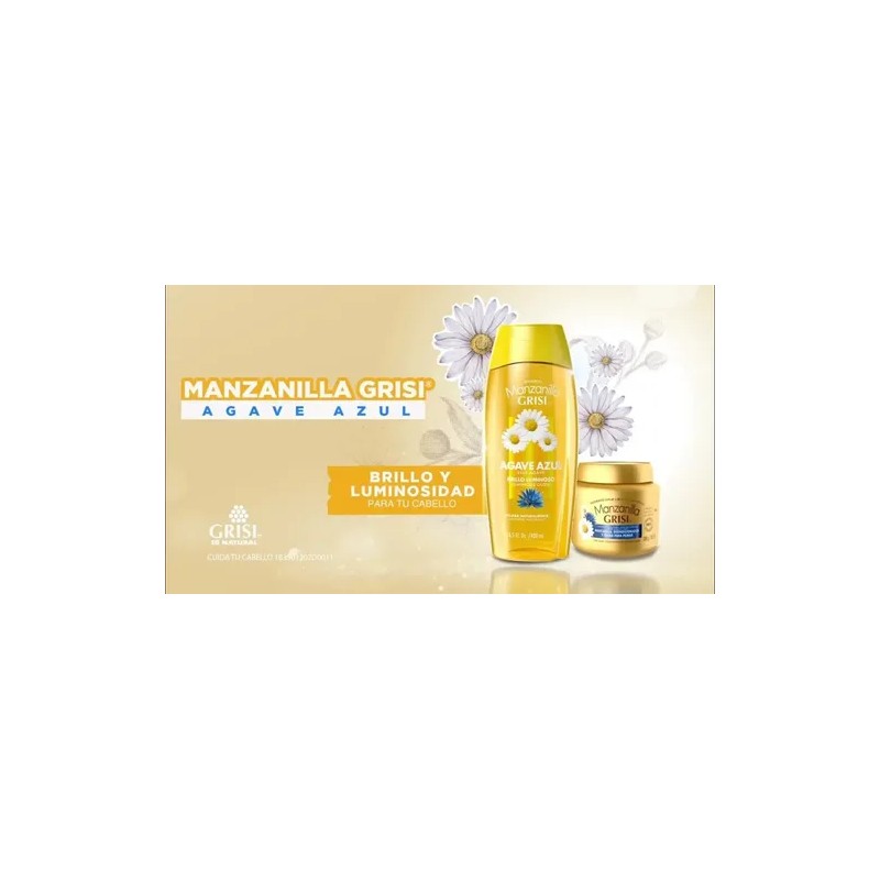 Shampoo Manzanilla Grisi Agave Azul Brillo Luminoso 400ml