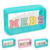 Iqimott - Bolsa de parches de felpilla transparente para medicamentos,