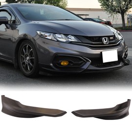 Front Bumper Lip Compatible With 2014-2015 Honda Civic | HF-P Style Black PU Front Lip Finisher Under Chin Spoiler Add On by IKON MOTORSPORTS