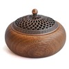 Acacia Wood Incense Burner for Cones & Coils, with Sticks