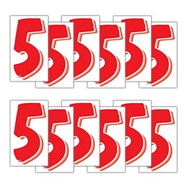 VERSA-TAGS 7 1/2 Inch Red & White Numbers Windshield Pricing Stickers Car Dealer (5)