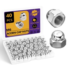 M6-1.0mm Acorn Cap Nuts, 40Pcs Metric Hex Acorn Nuts Stainless Steel 18-8 (304) Caps for Indoor Outdoor Bolt Thread Dia Dome Head Hex Kit