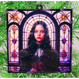 Generic Iconic Horror Stained Glass Themed Ornament