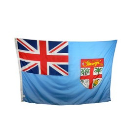 Fiji Flag - Durable All Weather Nylon with Canvas Header & Brass Grommets - Proudly Made in The USA (3x5')