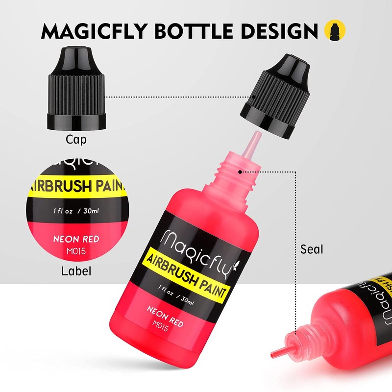 Magicfly Acrylic Paint Airbrush Paints, 16 x 30 ml Airbrush