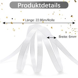 Valentine Ribbon White Ribbon Hair Ribbon Ribbons For Crafting Silk Satin Ribbon For Gift Wrapping Ribbon Ribbon For Flower Bouquet Hair Ribbons For Women White Satin Ribbon Satin Ribbon 23 m 6 mm Ribbon For Hair Valentines Day Decorations