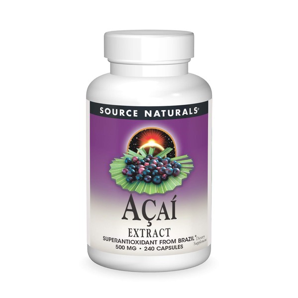 Source Naturals Acai Extract, Superantioxidant from Brazil, 500 mg - 240 Vegetarian Capsules