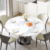 Dremisland 150cm Waterproof Round Tablecloth White Marble Tablecloth Outdoor Garden