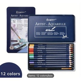 Giorgione 12 Giorgione Triangular Watercolor Pencils in Metal Box NEW shipping Included