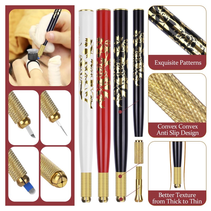 ATOMUS Microblading Pen Kit 3pcs Tattoo Eyebrow Manual Pen 10pcs