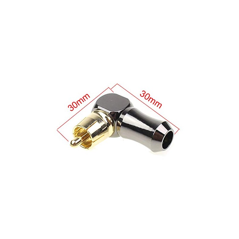 exgoofit Hi End RCA Male Plug Adapter 2-Pack Brass Right