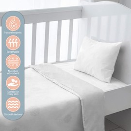 Pizuna Crib Pillow Cover 40x60cm White, 2pc 400 Thread Count 100% Long Staple Cotton Highly Breathable Sateen Weave Baby Toddler Pillow Cases For Boys And Girls By