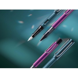 Lamy Al-Star 023 Fountain Pen, Aluminium Tourmaline Colour Fountain Pen with Transparent Grip and Steel Nib Size LH, Pack of 1