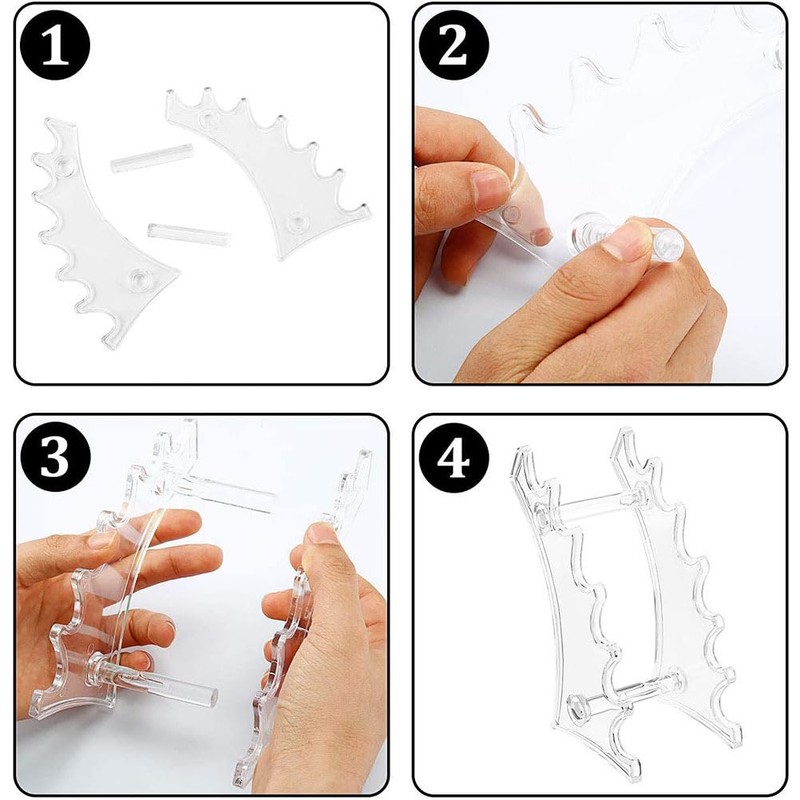 FOMIYES Transparent Acrylic Pen Holder for Desk, 2Pcs Eyeliner Eyebrow