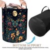 Moon Butterfly Wildflower Laundry Basket Foldable with Handles Tote Bag