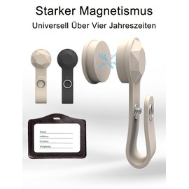 Magnetic ID Name Badge Holder for Shirt, Suitable for Offices, Doctors, Nurses, Teachers, and Students, Innovative Magnetic Suction Design to Keep Clothes Traceless (Black & Beige)