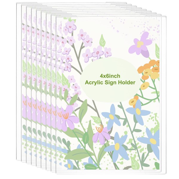 PATIKIL Acrylic Sign Holder, 9 Pack 4x6 Wall Sign Paper