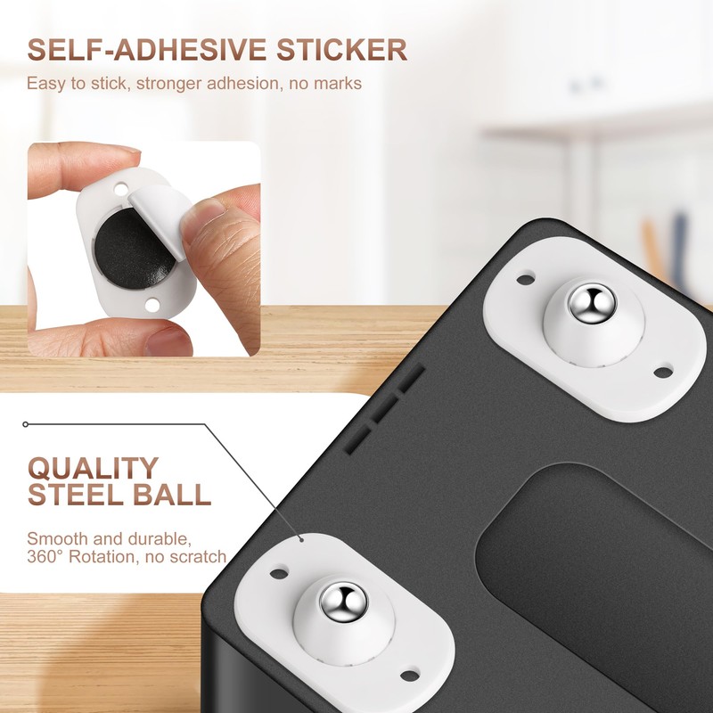 Pikabeast 8PCS Self Adhesive Casters Wheels Appliance Rollers Appliance Sliders