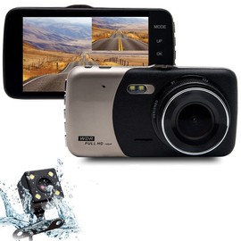 Dash Camera for Cars, Maso 4" 1080P HD Dual Lens DVR IPS FHD Dashboard Cam 170° Wide Angle In Car Vehicle Driving DVR Recorder with G-Sensor Parking Monitor WDR Loop Recording Night Vision