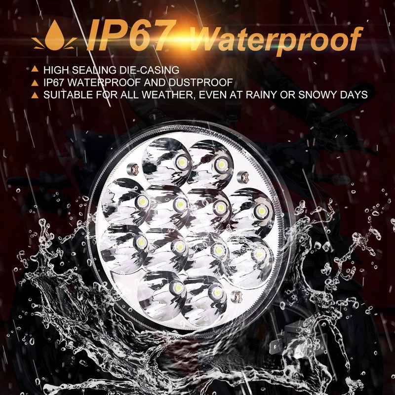 H5001 Led Headlight, 5.75" 5-3/4" Round Par46 LED Unity Spotlight,