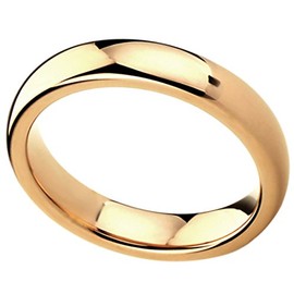 DoubleAccent 4mm Titanium Classy Wedding Bands Promise Rings Rose Tone Comfort Fit Ring
