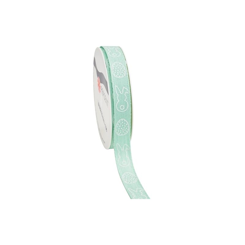 PRÄSENT Leinenband Ostern Schleifenband 1.5 cm Webkante 2.0 m Polyester