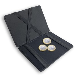 KAGUOl Magic Wallet, Wallet with Coin Compartment, Magic Wallet, Smart Wallet, Men's Wallet, Includes Gift Box, Wallet with RFID Protection, Wallet for Men/Women, Black, black, Modern