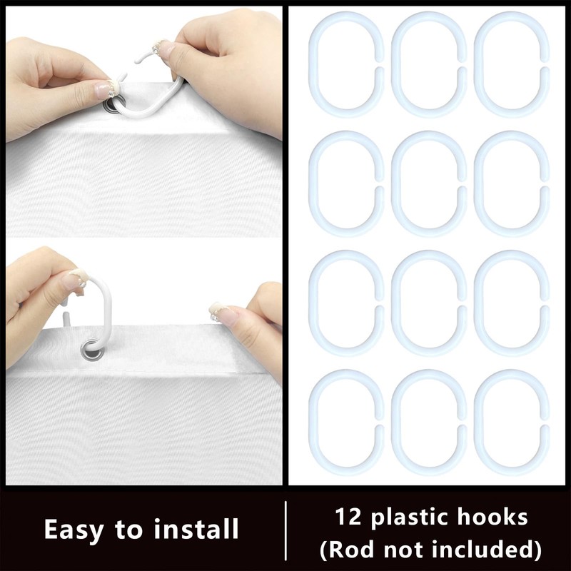 FAIRYGATE Bath Curtains Shower Curtain Mould Proof 180x180cm Waterproof Heavy