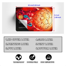 GTOTd Anime Fruit Credit Card Sticker, Bank Card Stickers (Pack of 12), EC Cards, Anime Stickers, Gifts Decor for Transport, Debit Card Case, Bank Cards for Men and Women