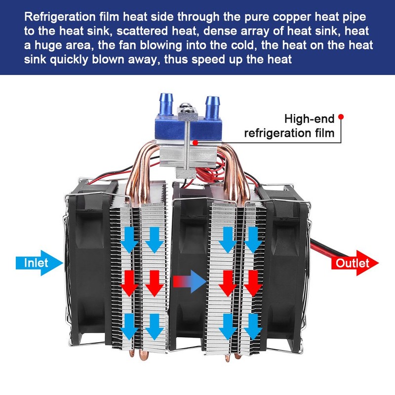 Thermoelectric Cooler, DC 12V Thermoelectric Cooler Peltier System Semiconductor Refrigeration