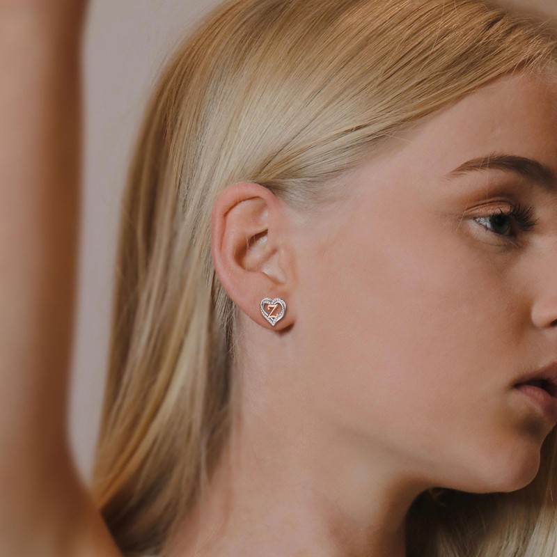 INFUSEU Initial Earrings for Women Letter Jewelry Small Heart Shaped